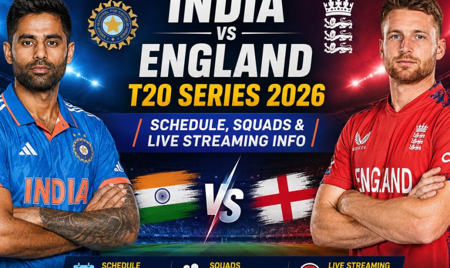 India vs England T20 Series 2026: Schedule, Squads & Live Streaming Info