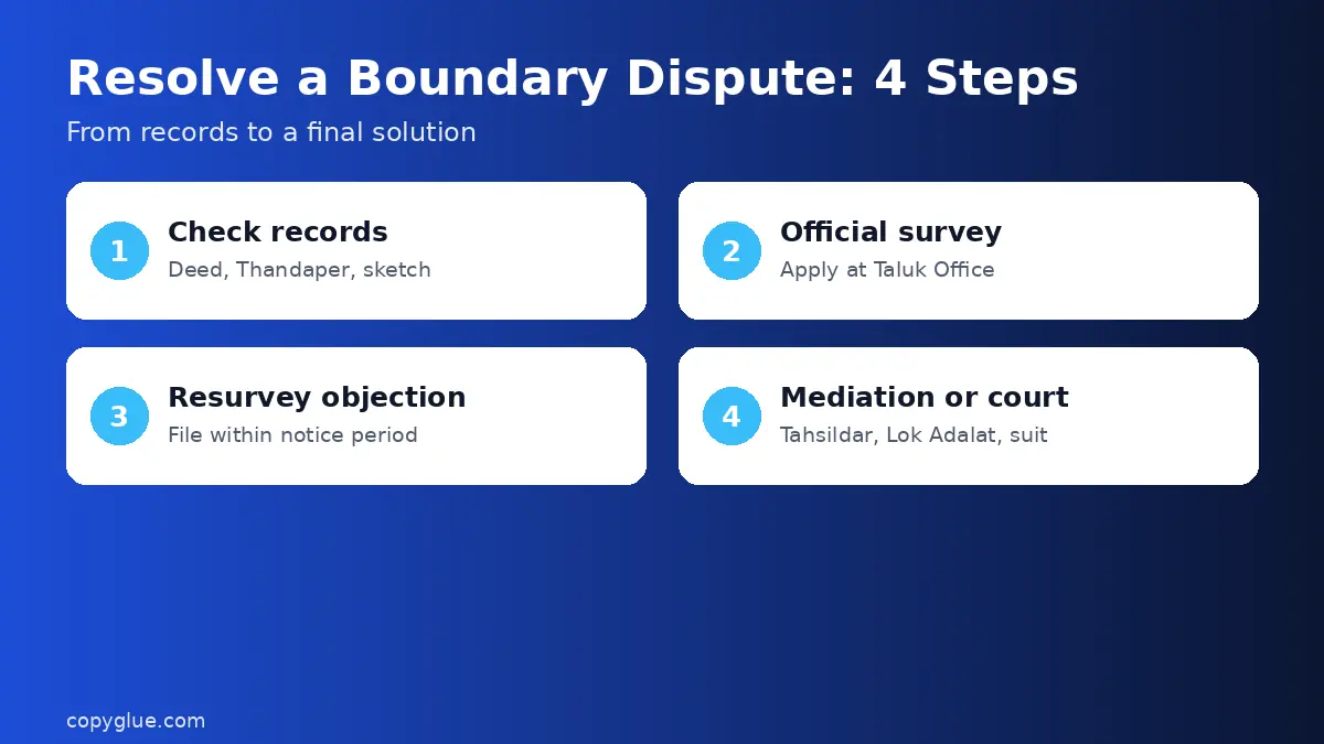 Resolve a Boundary Dispute: 4 Steps infographic