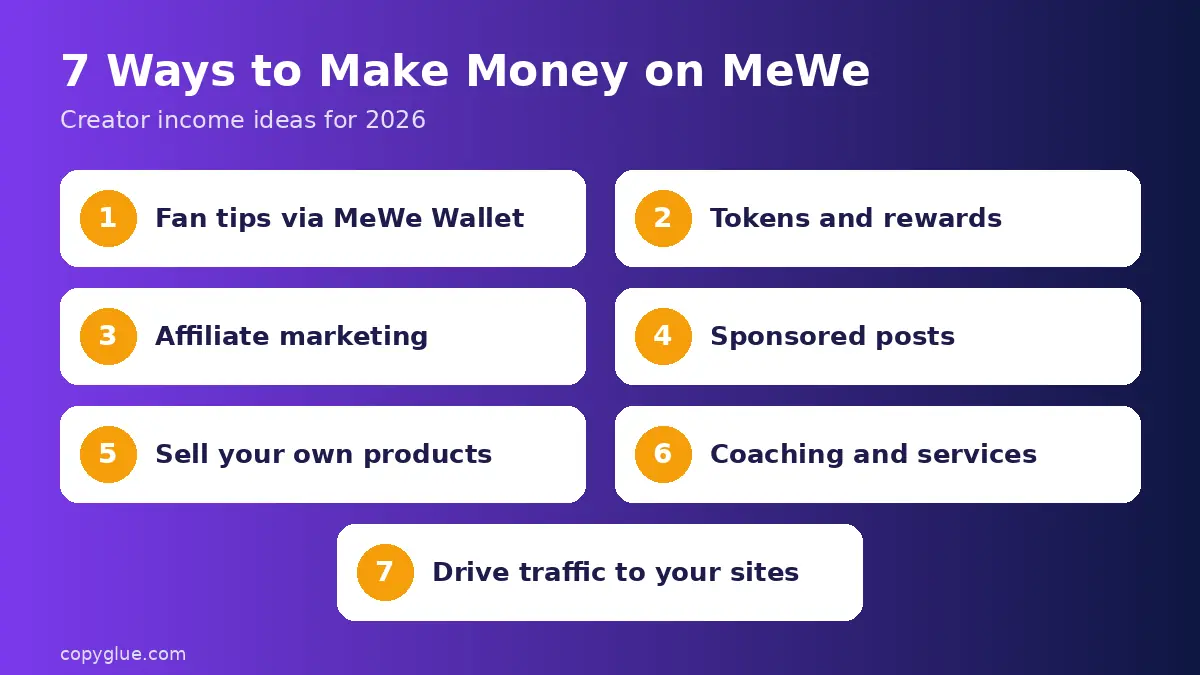 7 ways to make money on MeWe infographic