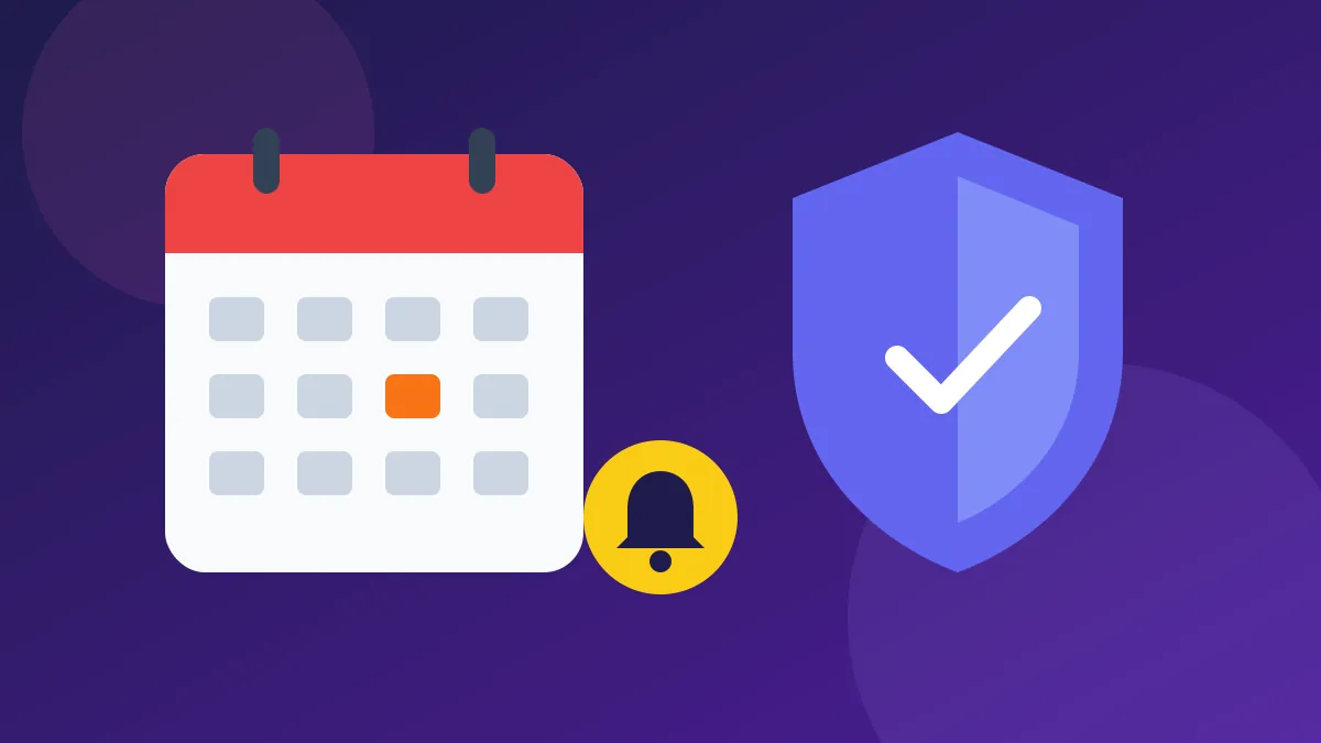 Insurance and PUC expiry reminder illustration with calendar, bell and shield